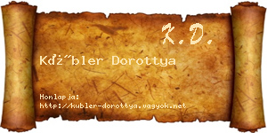Kübler Dorottya névjegykártya