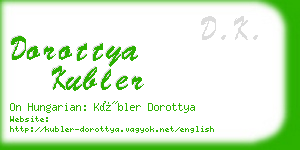 dorottya kubler business card